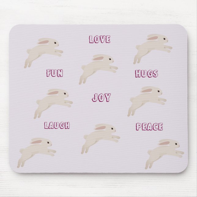 Cute Bunny Mouse Pad med Loely Ord Musmatta (Framsidan)