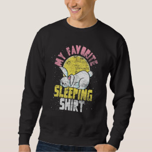 Cute Bunny My Favorite Sleeping Animal Rabbit Slee Lång Ärmad Tröja