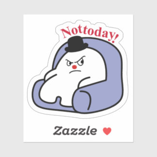 Cute Bunny “Not Today” Sticker | Mood & Relatable  Klistermärken