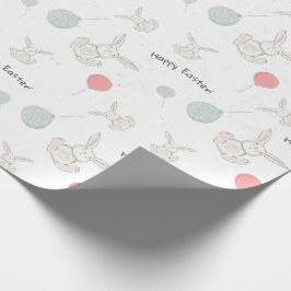 Cute Bunny och Balloons Påsk Presentpapper