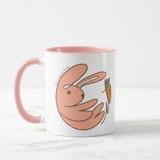 Cute Bunny och Carrot Animal Art Mugg