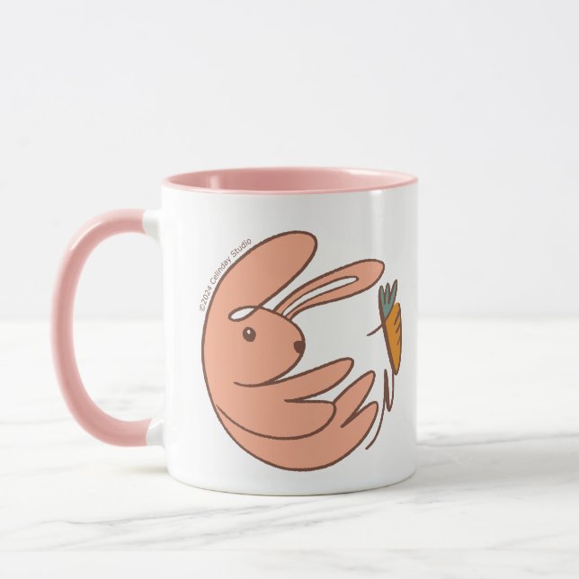 Cute Bunny och Carrot Animal Art Mugg (Vänster)