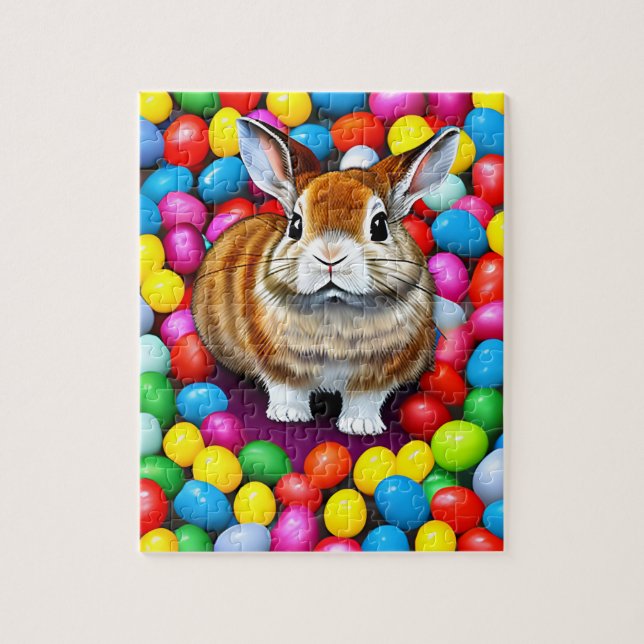 Cute Bunny och Jellybeans Pussel (Vertikal)