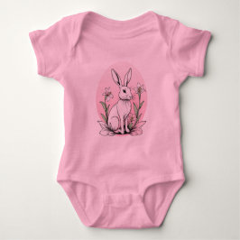 Cute Bunny och Lilies T Shirt