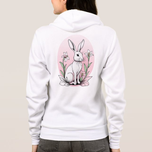 Cute Bunny och Lilies T Shirt (Baksida)