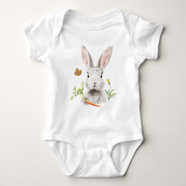 Cute Bunny och morot T Shirt (Framsida)
