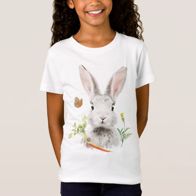 Cute Bunny och morot T Shirt (Framsida)