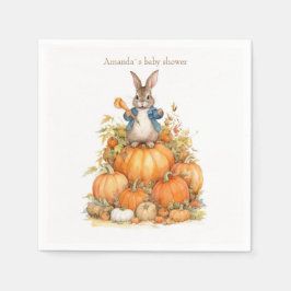 Cute Bunny och pumpor Fall Baby Shower Pappersservett