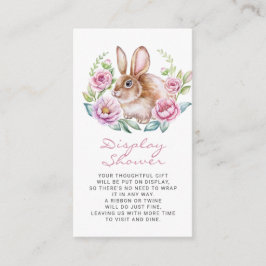Cute Bunny och Rosa Flowers Visning Utandning Tilläggskort
