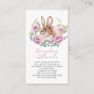 Cute Bunny och Rosa Flowers Visning Utandning Tilläggskort