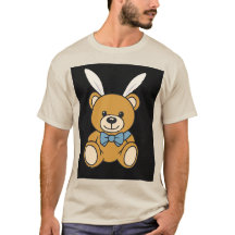 Cute Bunny Öron Nalle Tecknad T-Shirt