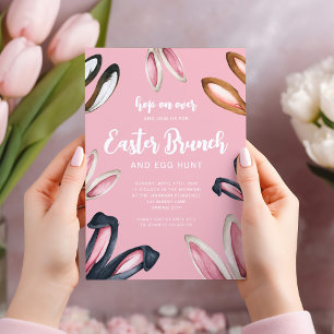 Cute Bunny Öron Påsk Brunch Inbjudningar