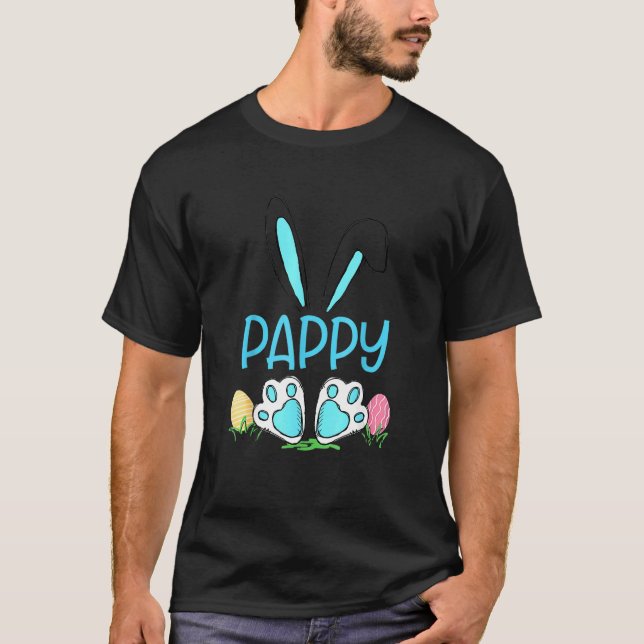 Cute Bunny Öron Påsk Pappy Matching Egg Hunter M T Shirt (Framsida)