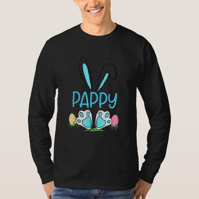 Cute Bunny Öron Påsk Pappy Matching Egg Hunter M T Shirt (Framsida)