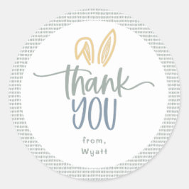 Cute Bunny Öron Tack Classic Round Sticker Runt Klistermärke