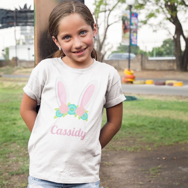 Cute Bunny Öron Tiara Påsk Personlig Girls T Shirt (Skapare uppladdad)