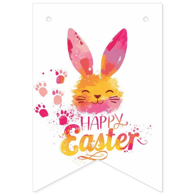 cute bunny painting Easter Eggs wrapping paper  Vimplar (Första flaggan)