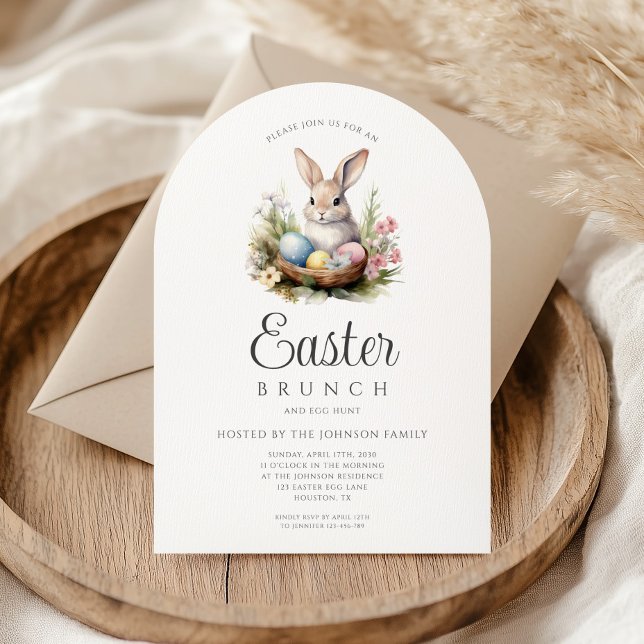 Cute Bunny Påsk Brunch Arch Inbjudningar (Cute Bunny Easter Brunch Arch Invitation)