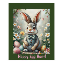 Cute Bunny Påsk Glossy Poster