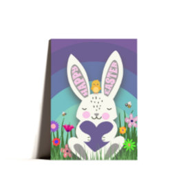 Cute Bunny Påsk Hälsning Påsk-kort Helgkort