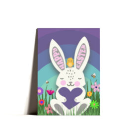 Cute Bunny Påsk Hälsning Påsk-kort Helgkort