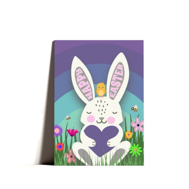 Cute Bunny Påsk Hälsning Påsk-kort Helgkort (Skapare uppladdad)