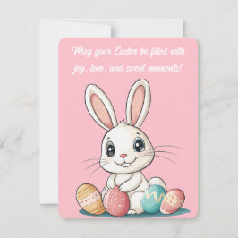 Cute Bunny Påsk-kort - Påskägg som är bra Julkort