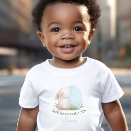 Cute Bunny Påsk Personlig Namn Blue T Shirt