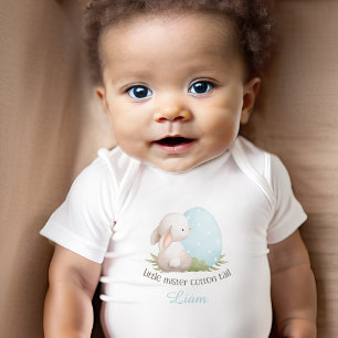 Cute Bunny Påsk Personlig Namn Cotton Svan T Shirt