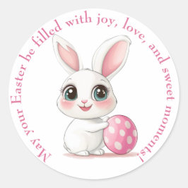 Cute Bunny Påsk Sticker Runt Klistermärke
