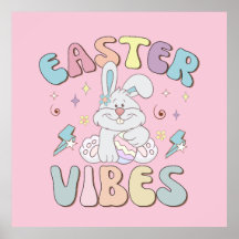 Cute Bunny Påsk Vibes Pastel Vår Party