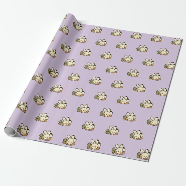 Cute Bunny Pattern Wrapping Paper Presentpapper (Utrullad)