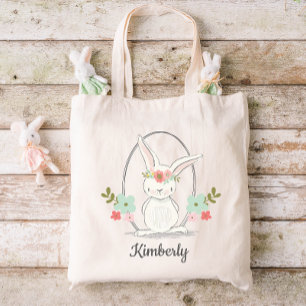 Cute Bunny Personlig Påsk Tygkasse