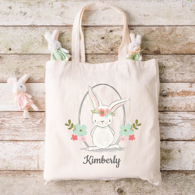 Cute Bunny Personlig Påsk Tygkasse (Skapare uppladdad)