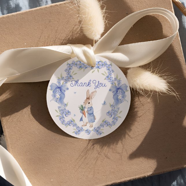 Cute Bunny Peter Rabbit Boy Shower Tack Gåvor Etiketter (Skapare uppladdad)