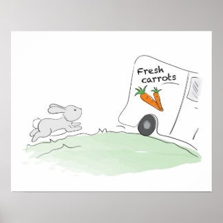 Cute Bunny poster (Körs för morötter)