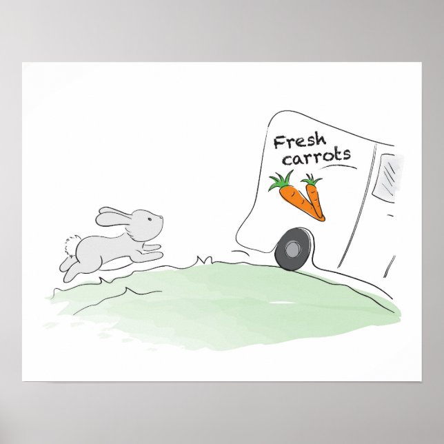 Cute Bunny poster (Körs för morötter) (Framsidan)