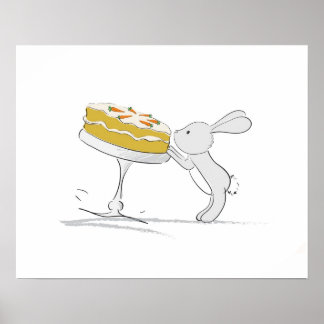 Cute Bunny poster (Pinching carrot)
