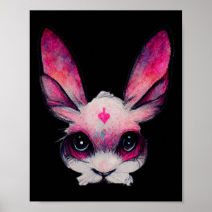 Cute Bunny Rabbit Animal with Färg - A Girls Hal Poster