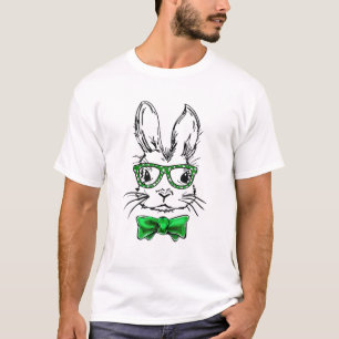 Cute Bunny Rabbit Ansikte Funny Character St Patri T Shirt