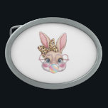 Cute Bunny Rabbit Ansikte Leopard Bow Girls Lyckli<br><div class="desc">Cute Bunny Rabbit Ansikte Leopard Bow Girls Glad påsk Day</div>