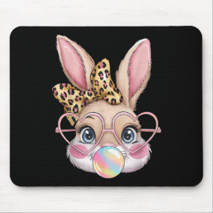 Cute Bunny Rabbit Ansikte Leopard Bow Girls Lyckli Musmatta
