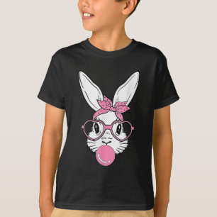 Cute Bunny Rabbit Ansikte med Bandana Heart Gles B T Shirt