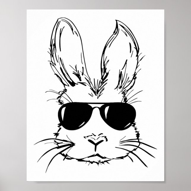 Cute Bunny Rabbit Ansikte Tie Dye Gles Girl Lyckli Poster (Framsidan)