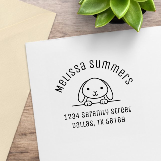 Cute Bunny Rabbit Arch Adress Stämpel (Skapare uppladdad)