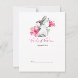 Cute Bunny Rabbit Baby Shower Advice-kort