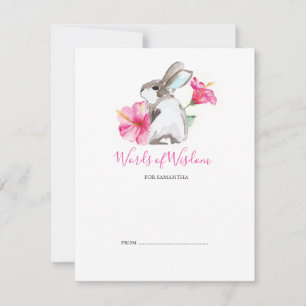 Cute Bunny Rabbit Baby Shower Advice-kort