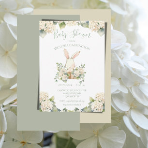 Cute Bunny Rabbit Baby Shower Inbjudningar