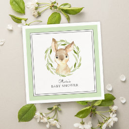 Cute Bunny Rabbit Baby Shower Pappersservett