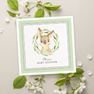 Cute Bunny Rabbit Baby Shower Pappersservett